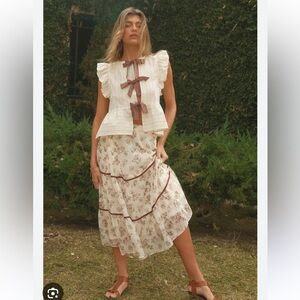 Bohme Inara Floral Midi Skirt